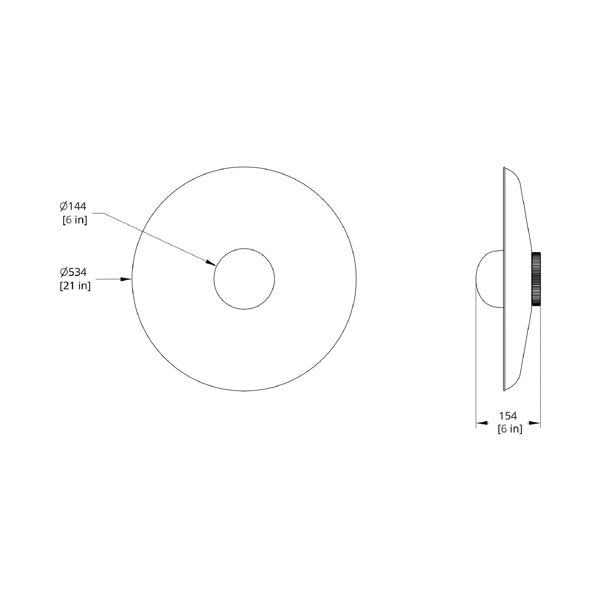 Hoist Shade LED Flush Mount Ceiling Light - line drawing.