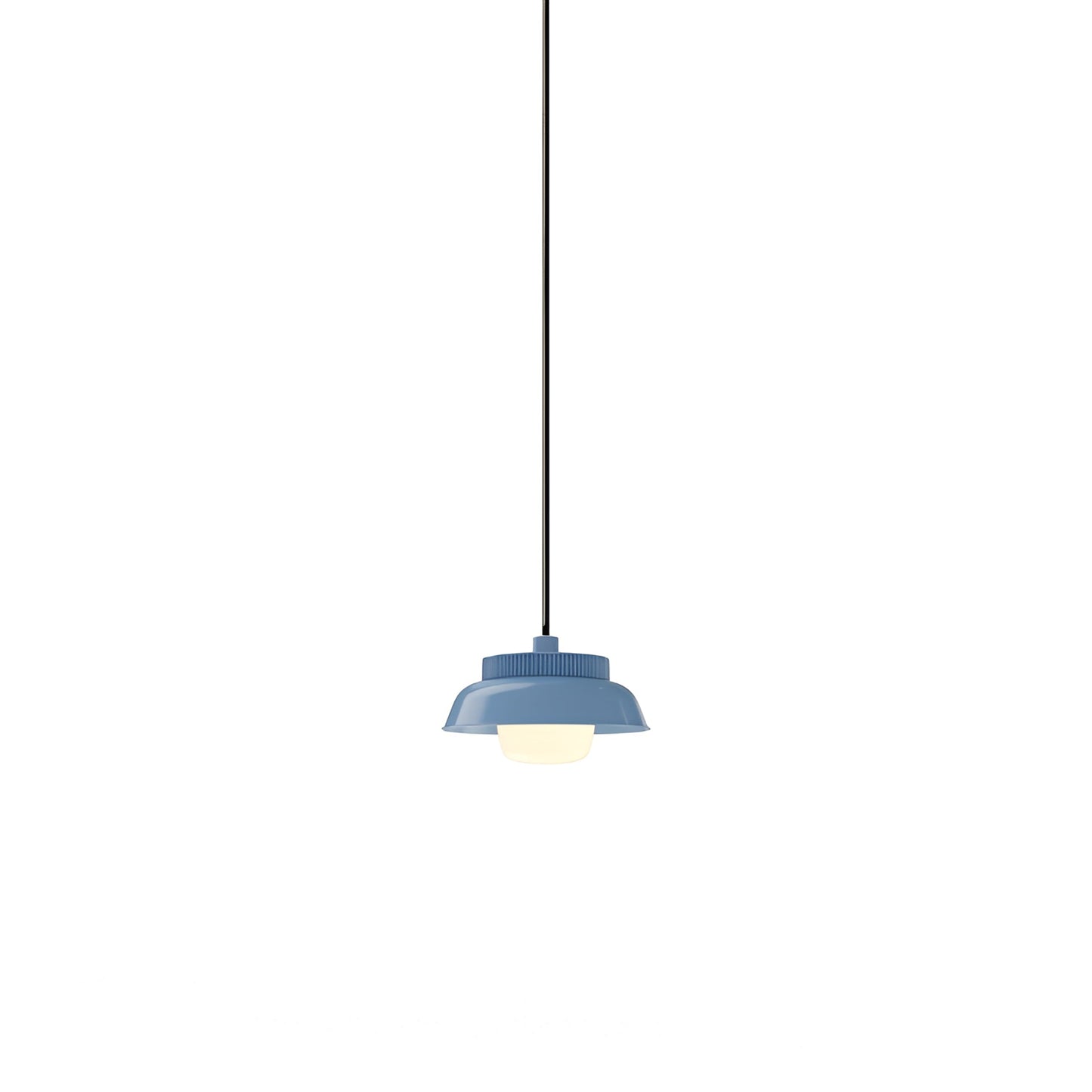 Hoist Shade LED Pendant Light in Blue Gloss (Small).
