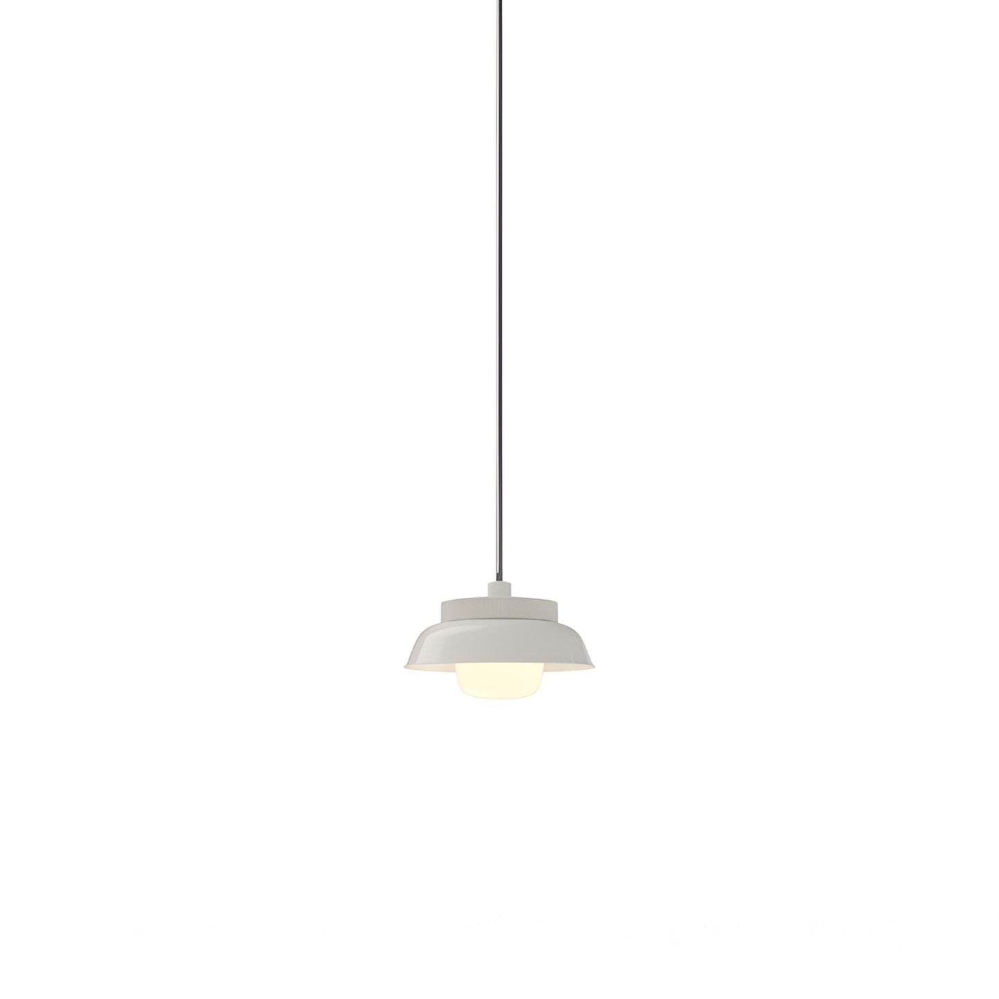 Hoist Shade LED Pendant Light in Cream White (Small).