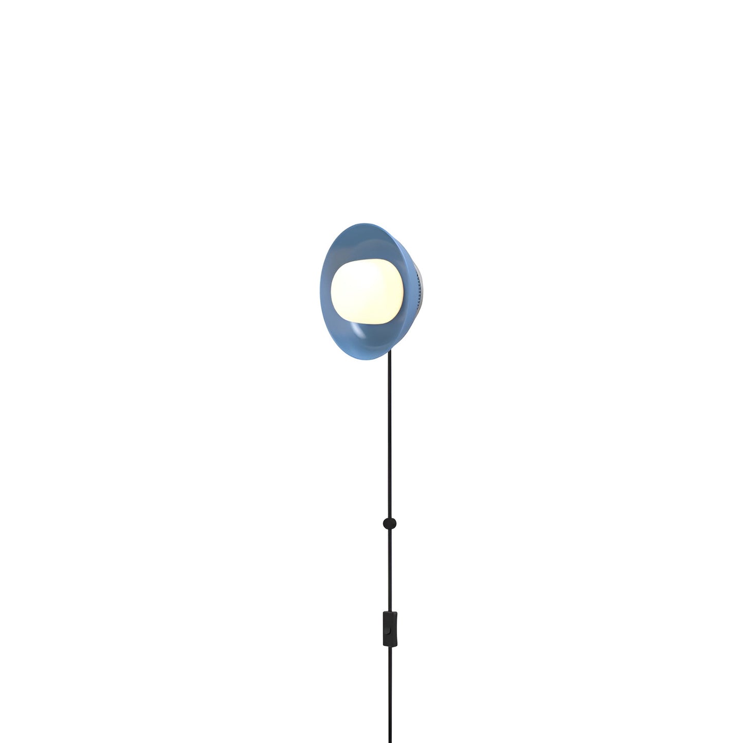 Hoist Shade LED Plug-In Wall Light in Blue Gloss (Small).