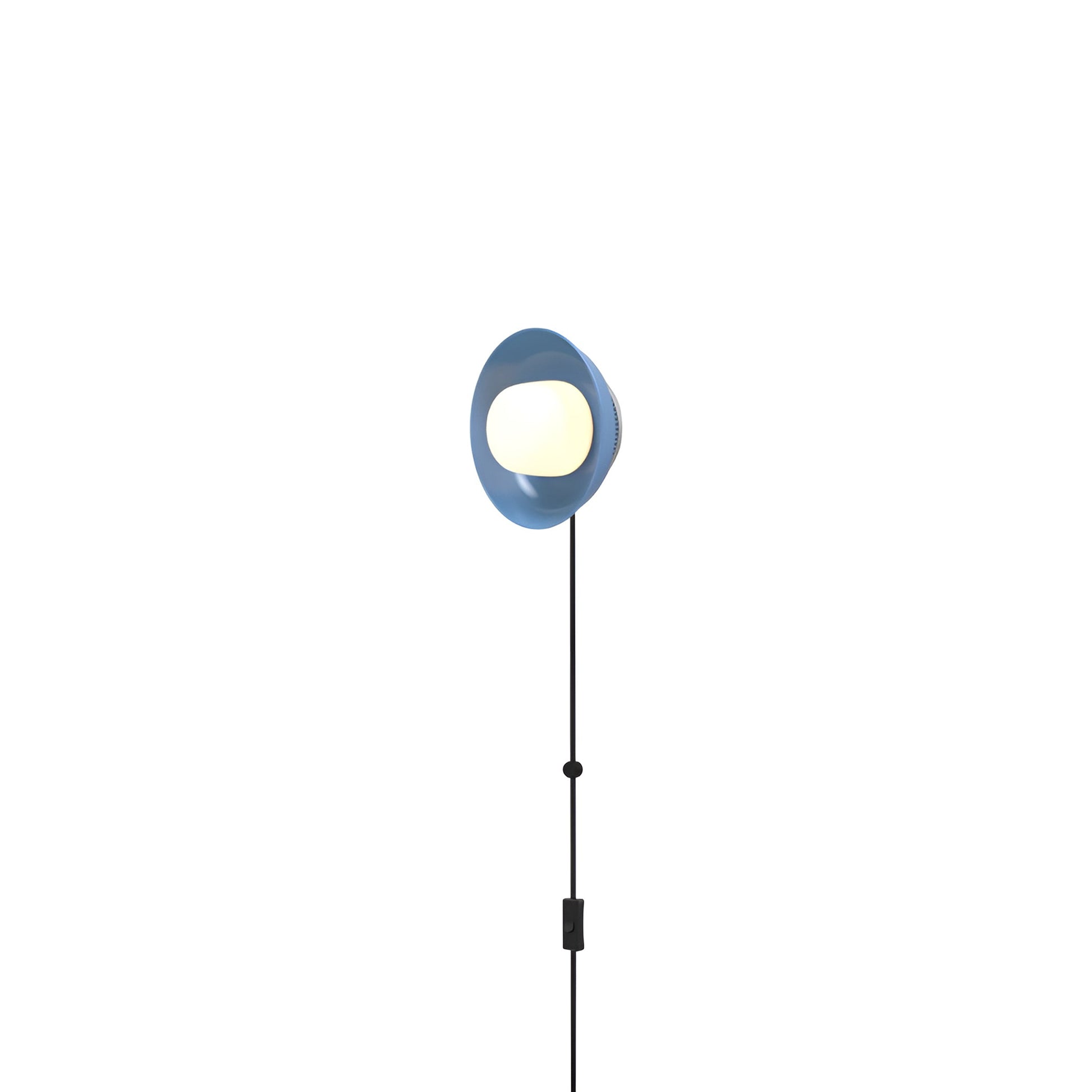 Hoist Shade LED Plug-In Wall Light in Blue Gloss (Small).