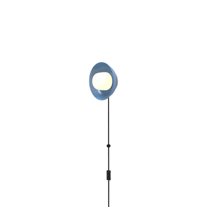 Hoist Shade LED Plug-In Wall Light in Blue Gloss (Small).