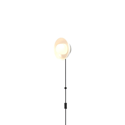Hoist Shade LED Plug-In Wall Light in Cream White (Small).