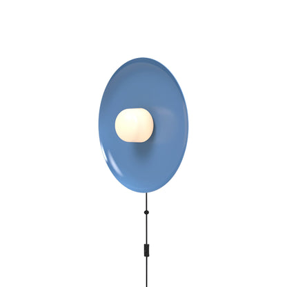 Hoist Shade LED Plug-In Wall Light in Blue Gloss (Large).