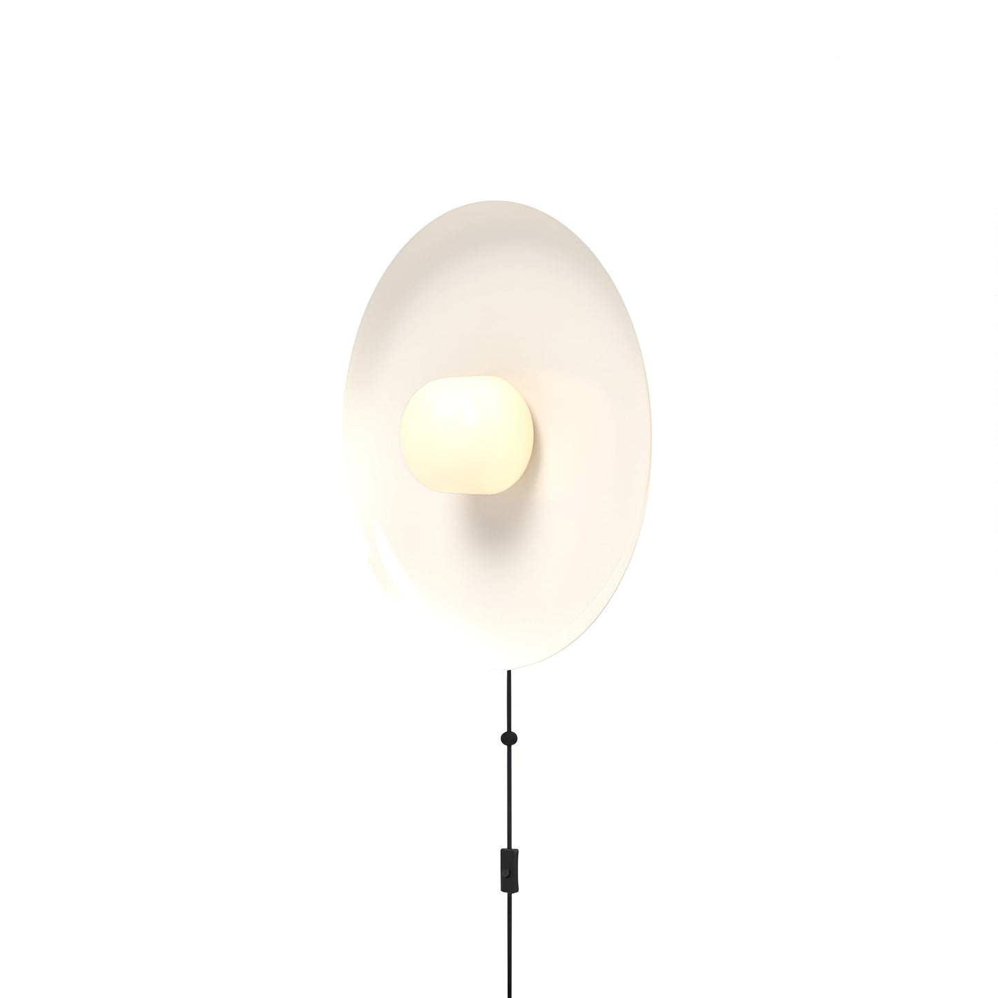 Hoist Shade LED Plug-In Wall Light in Cream White (Large).