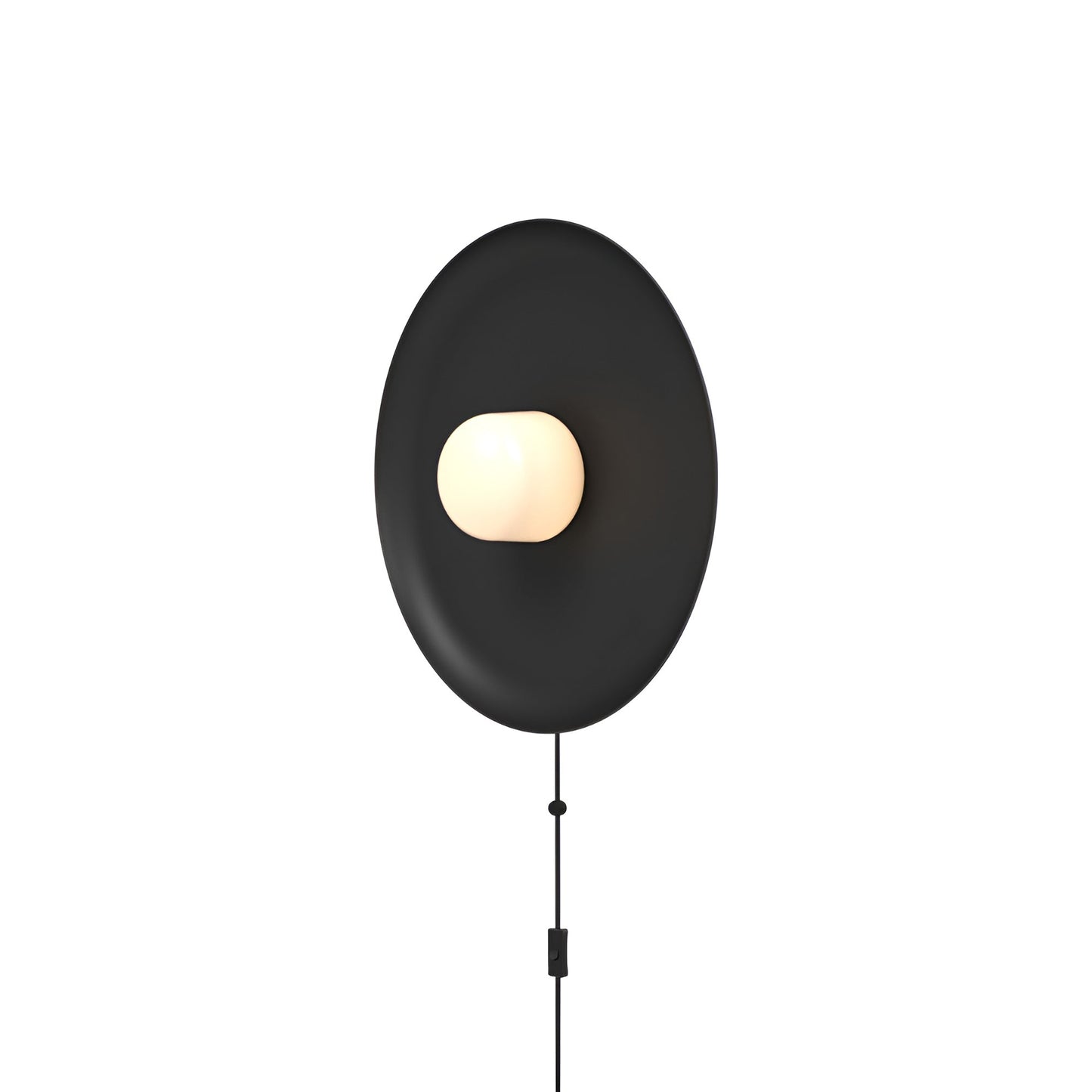Hoist Shade LED Plug-In Wall Light in Matte Black (Large).