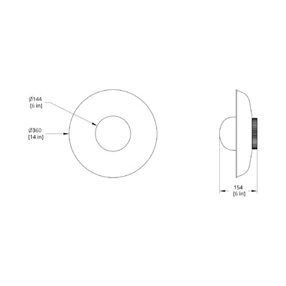 Hoist Shade LED Wall Light - line drawing.