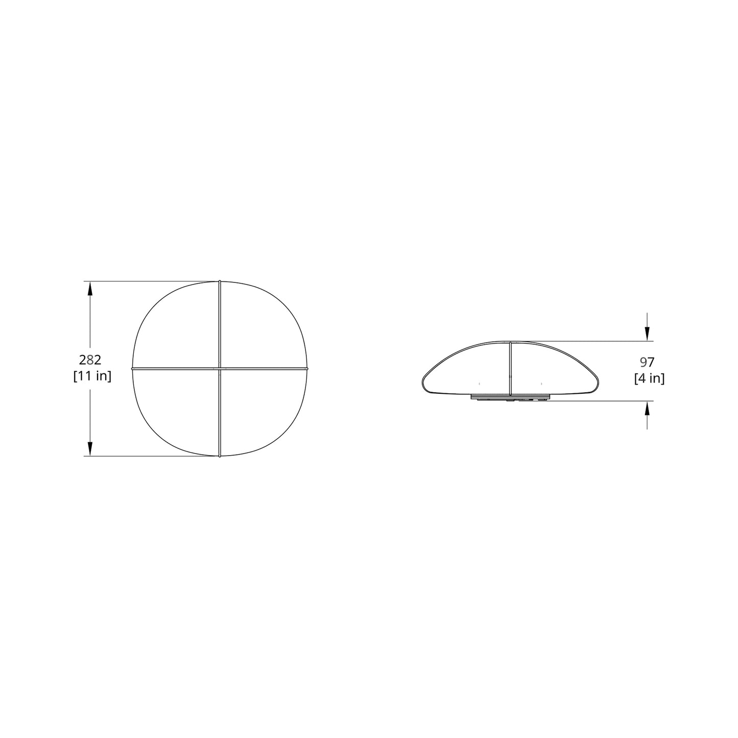 Mori LED Wall Light - line drawing.