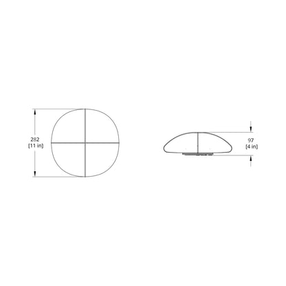 Mori LED Wall Light - line drawing.