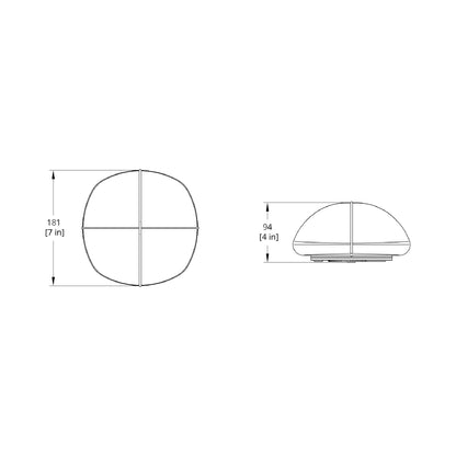 Mori LED Wall Light - line drawing.