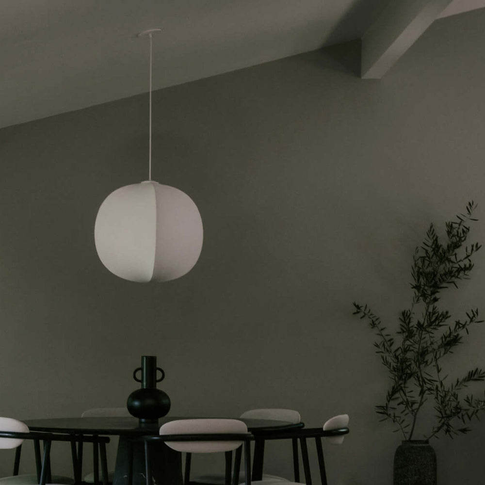 Mori Nut LED Pendant Light in living room.