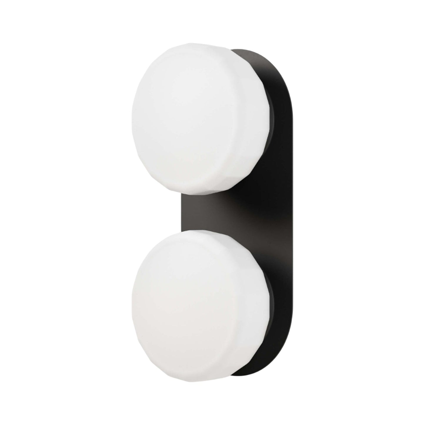 Pastille 2 LED Bath Wall Light in Matte Black (Faceted).