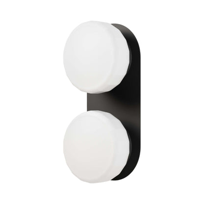 Pastille 2 LED Bath Wall Light in Matte Black (Faceted).