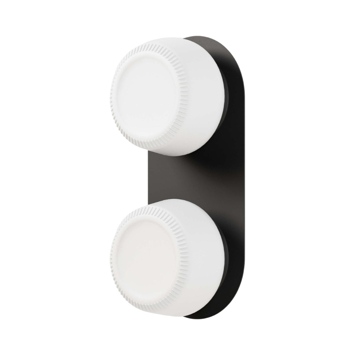 Pastille 2 LED Bath Wall Light in Matte Black (Ribbed).