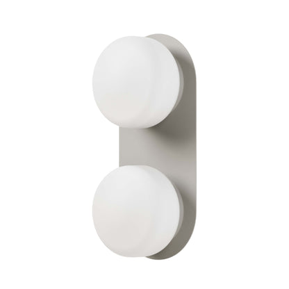 Pastille 2 LED Bath Wall Light in Silk Grey (Droplet).