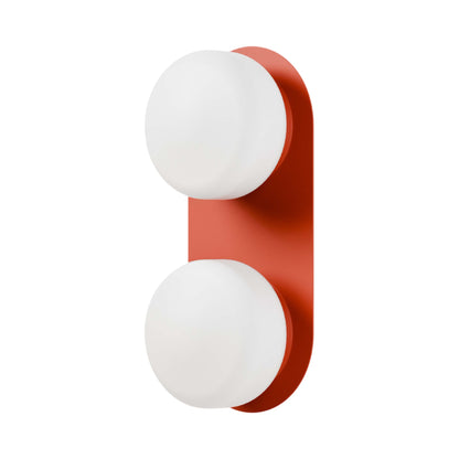 Pastille 2 LED Bath Wall Light in Vermilion (Droplet).