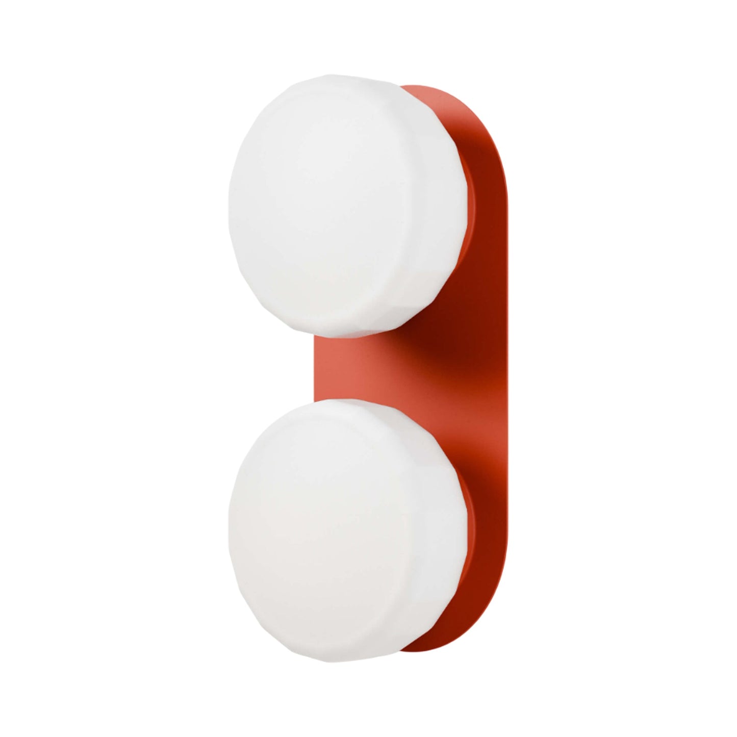 Pastille 2 LED Bath Wall Light in Vermilion (Faceted).