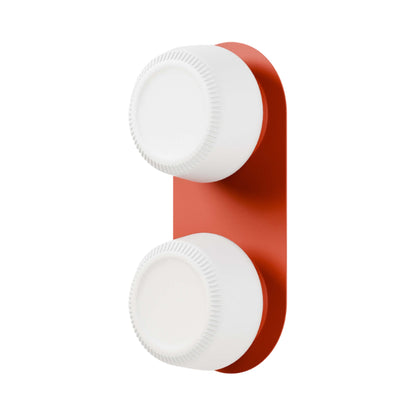 Pastille 2 LED Bath Wall Light in Vermilion (Ribbed).