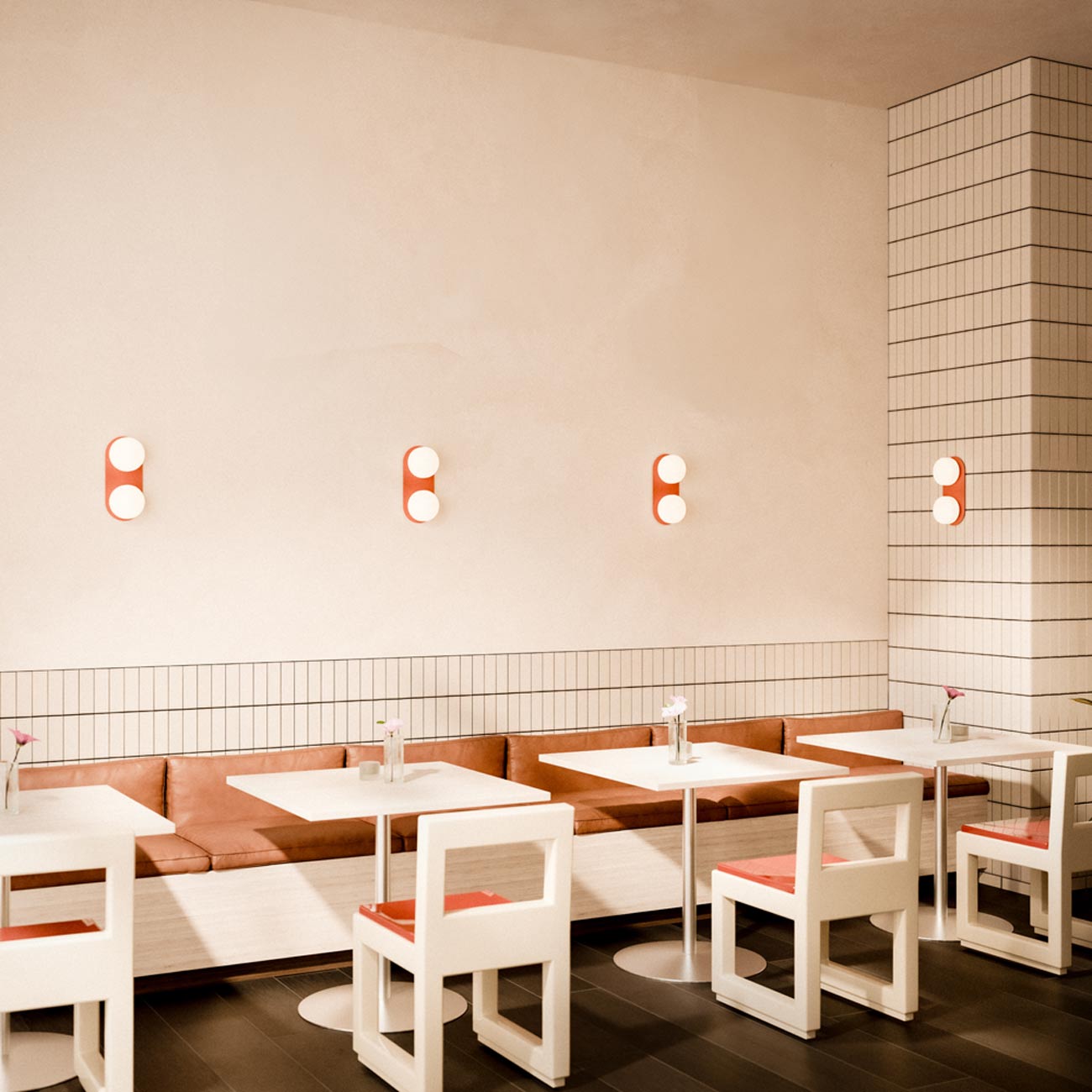 Pastille 2 LED Bath Wall Light in restaurant.