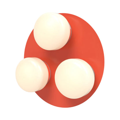 Pastille Cluster LED Wall Light in Vermilion (Droplet).