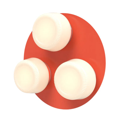 Pastille Cluster LED Wall Light in Vermilion (Ribbed).