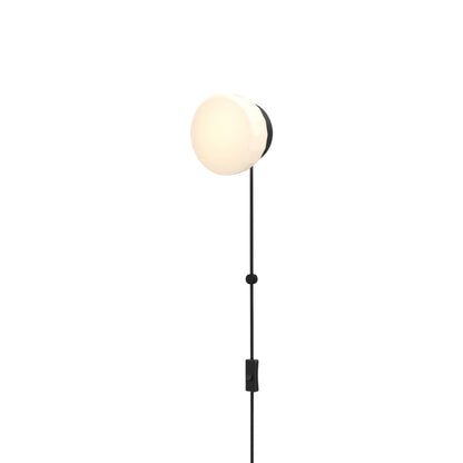 Pastille Collar Corded LED Plug-In Wall Light in Matte Black (Faceted).