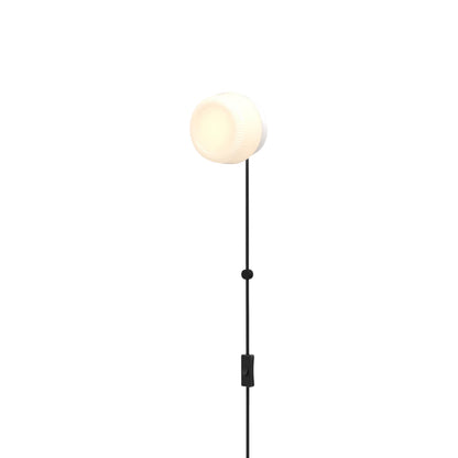 Pastille Collar Corded LED Plug-In Wall Light in Matte White (Ribbed).