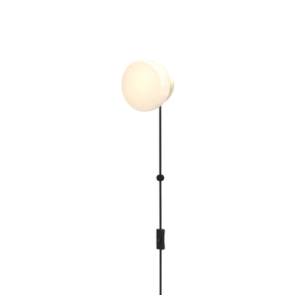 Pastille Collar Corded LED Plug-In Wall Light in Satin Brass (Faceted).
