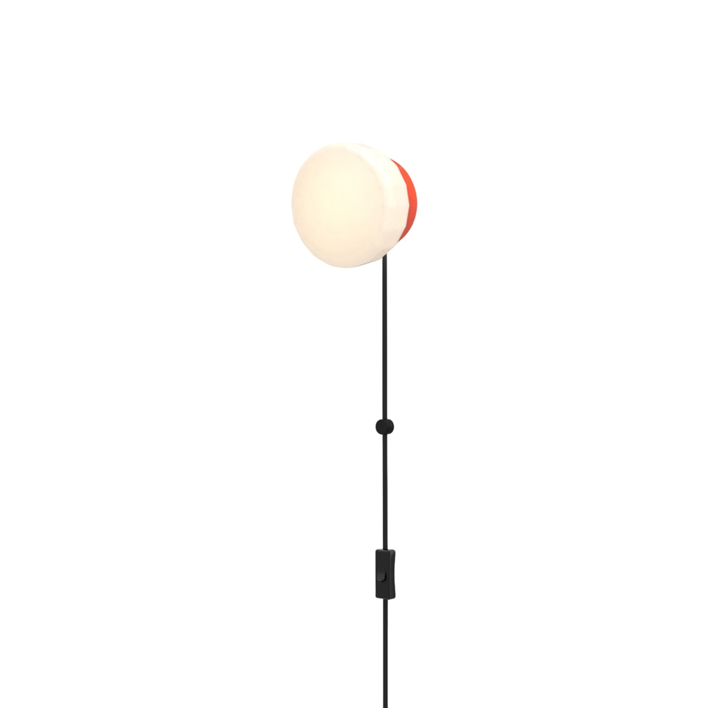 Pastille Collar Corded LED Plug-In Wall Light in Vermilion (Faceted).
