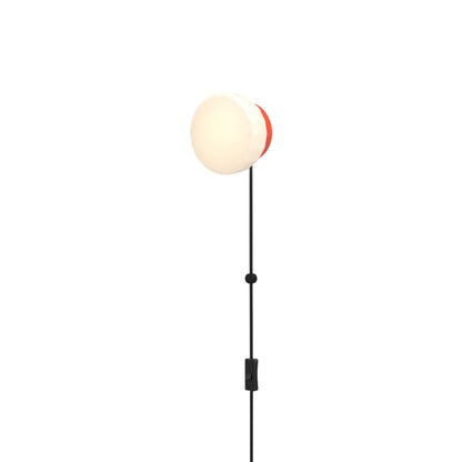 Pastille Collar Corded LED Plug-In Wall Light in Vermilion (Faceted).