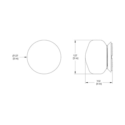 Pastille Collar LED Wall Light - line drawing.
