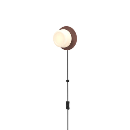 Pastille Disc Corded LED Plug-In Wall Light in Breccia (Ribbed).