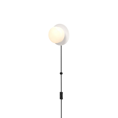 Pastille Disc Corded LED Plug-In Wall Light in Matte White (Droplet).