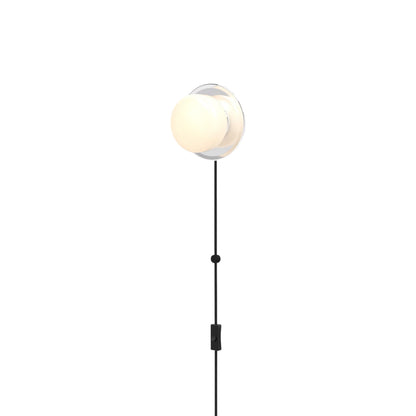 Pastille Disc Corded LED Plug-In Wall Light in Polished Chrome (Droplet).
