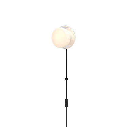 Pastille Disc Corded LED Plug-In Wall Light in Polished Chrome (Faceted).
