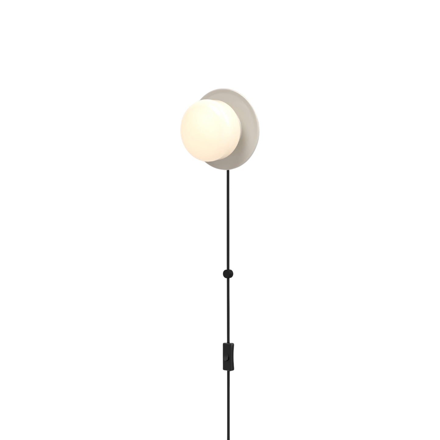 Pastille Disc Corded LED Plug-In Wall Light in Silk Grey (Droplet).