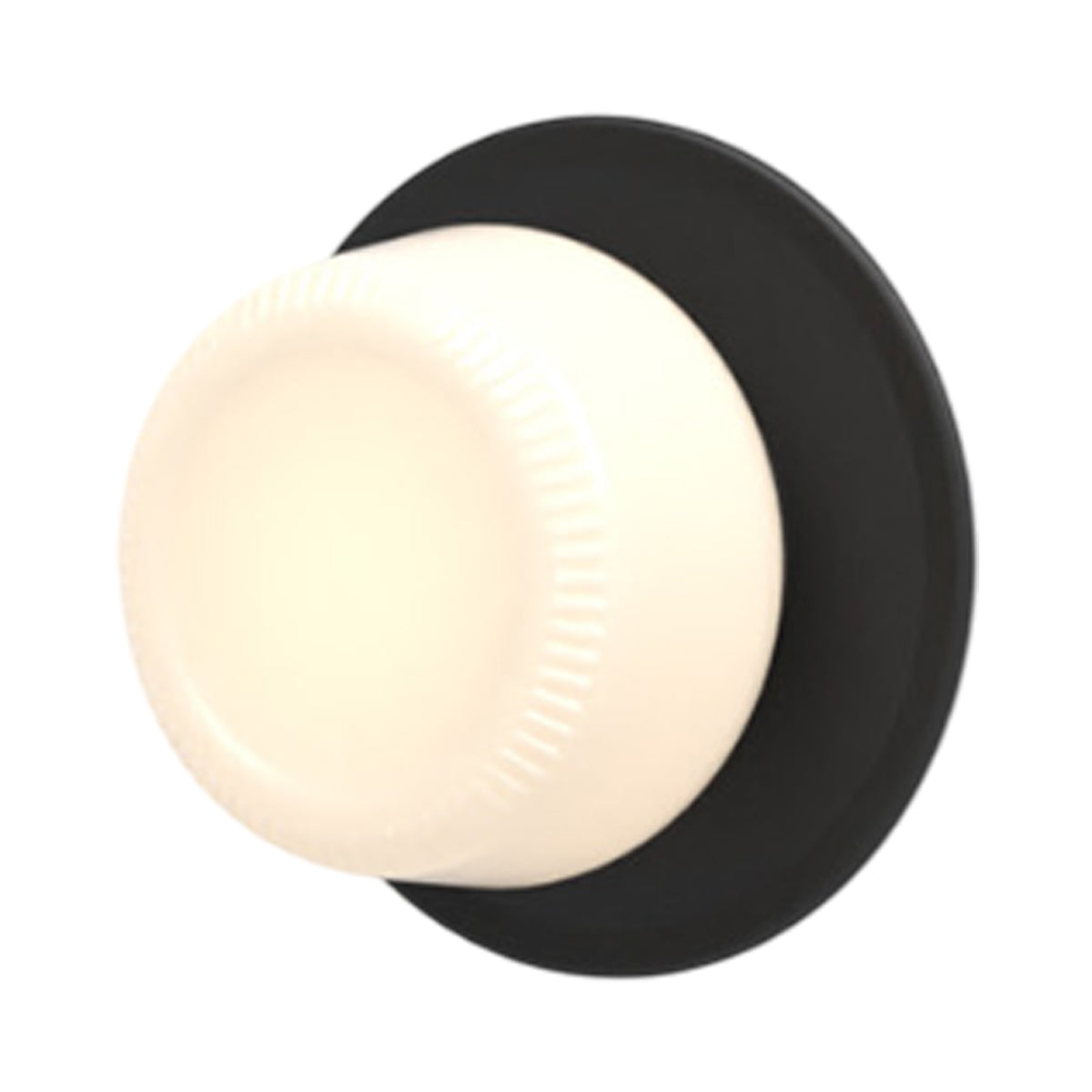 Pastille Disc LED Wall Light in Matte Black (Ribbed).