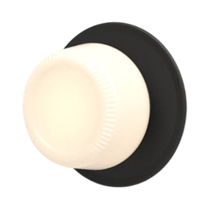 Pastille Disc LED Wall Light in Matte Black (Ribbed).