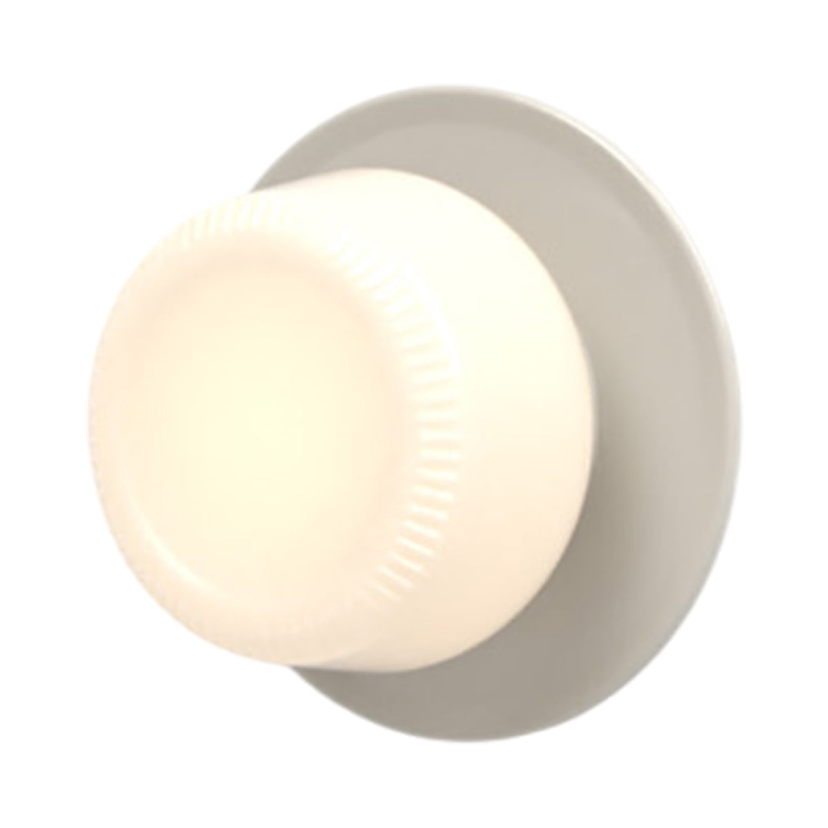 Pastille Disc LED Wall Light in Silk Grey (Ribbed).