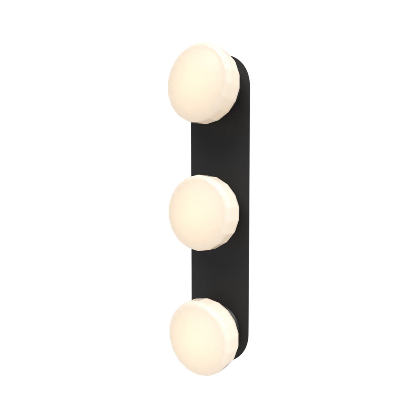 Pastille LED Bath Vanity Light in Matte Black (Faceted).