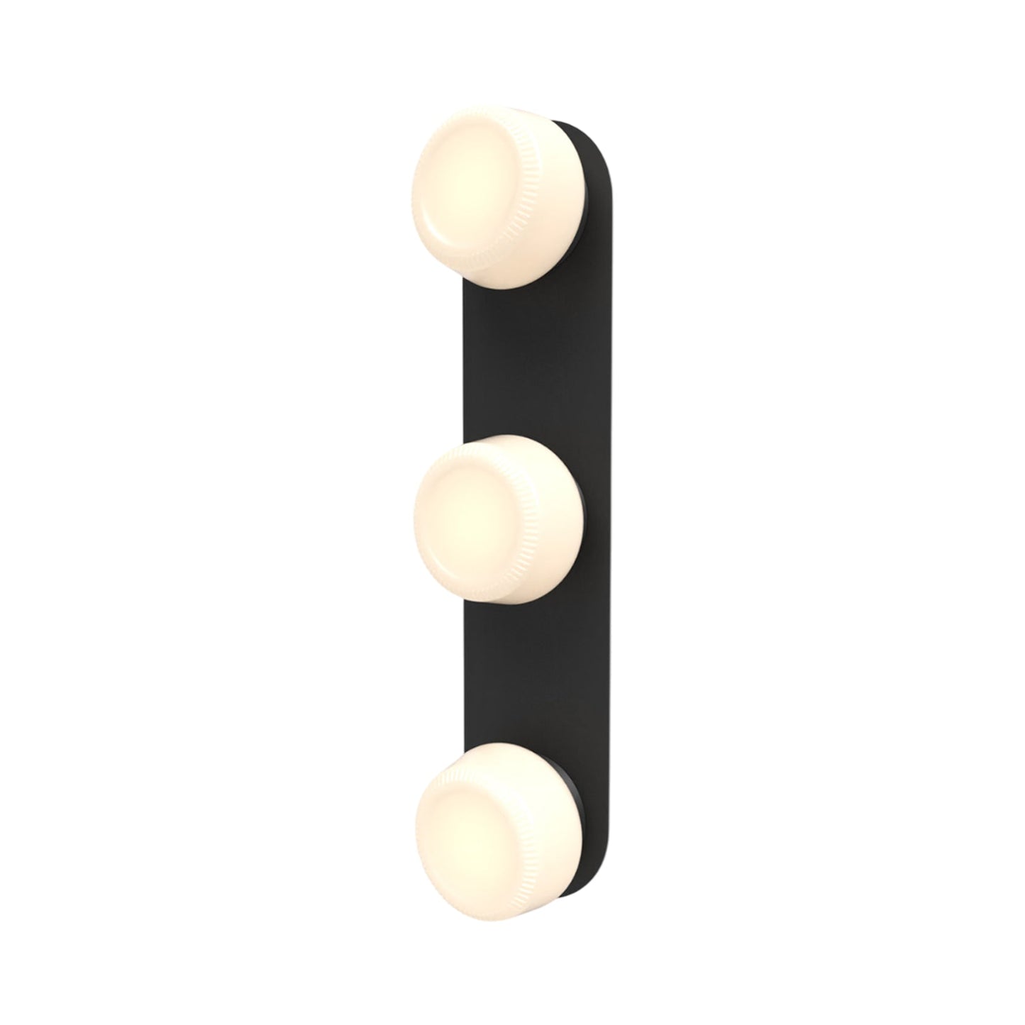 Pastille LED Bath Vanity Light in Matte Black (Ribbed).