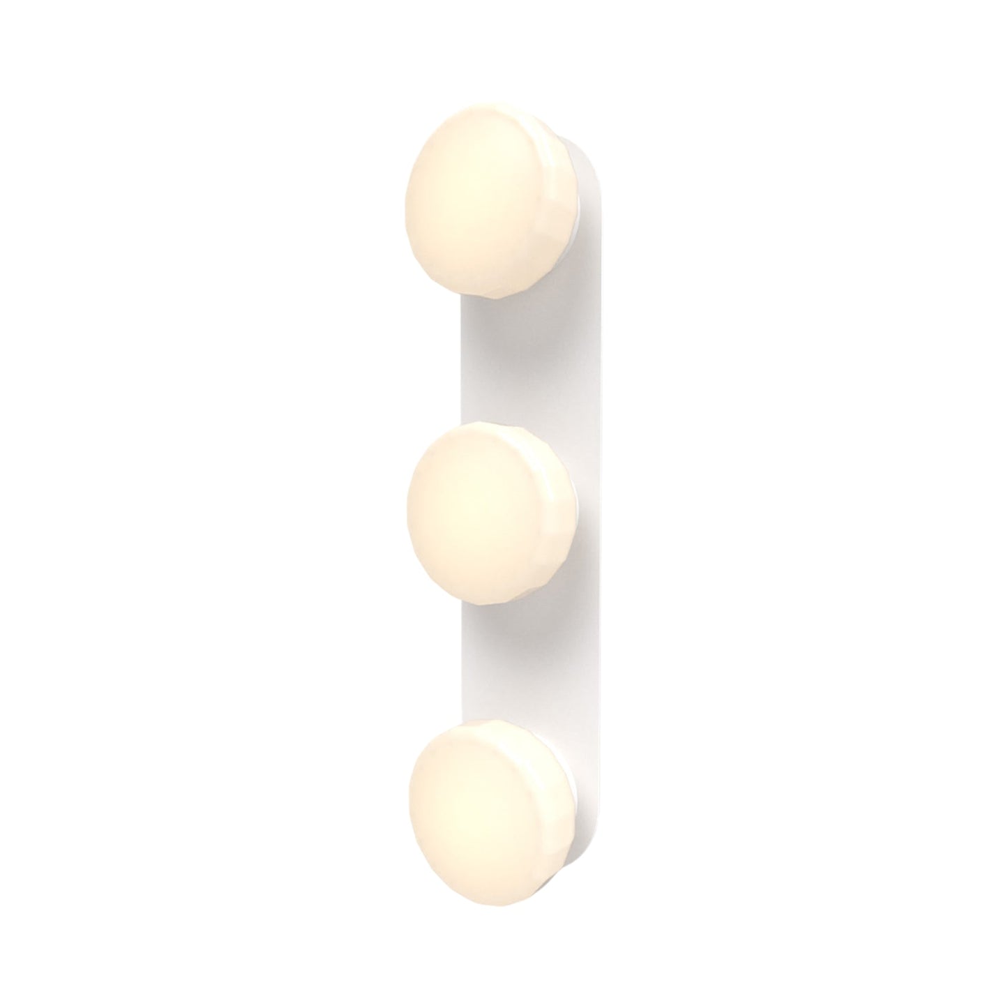 Pastille LED Bath Vanity Light in Matte White (Faceted).