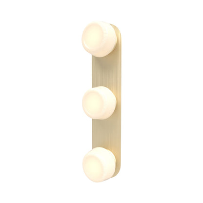 Pastille LED Bath Vanity Light in Satin Brass (Ribbed).