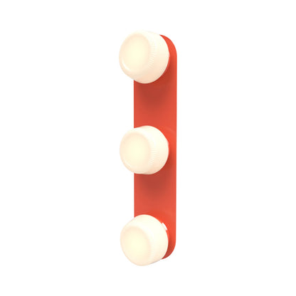 Pastille LED Bath Vanity Light in Vermilion (Ribbed).