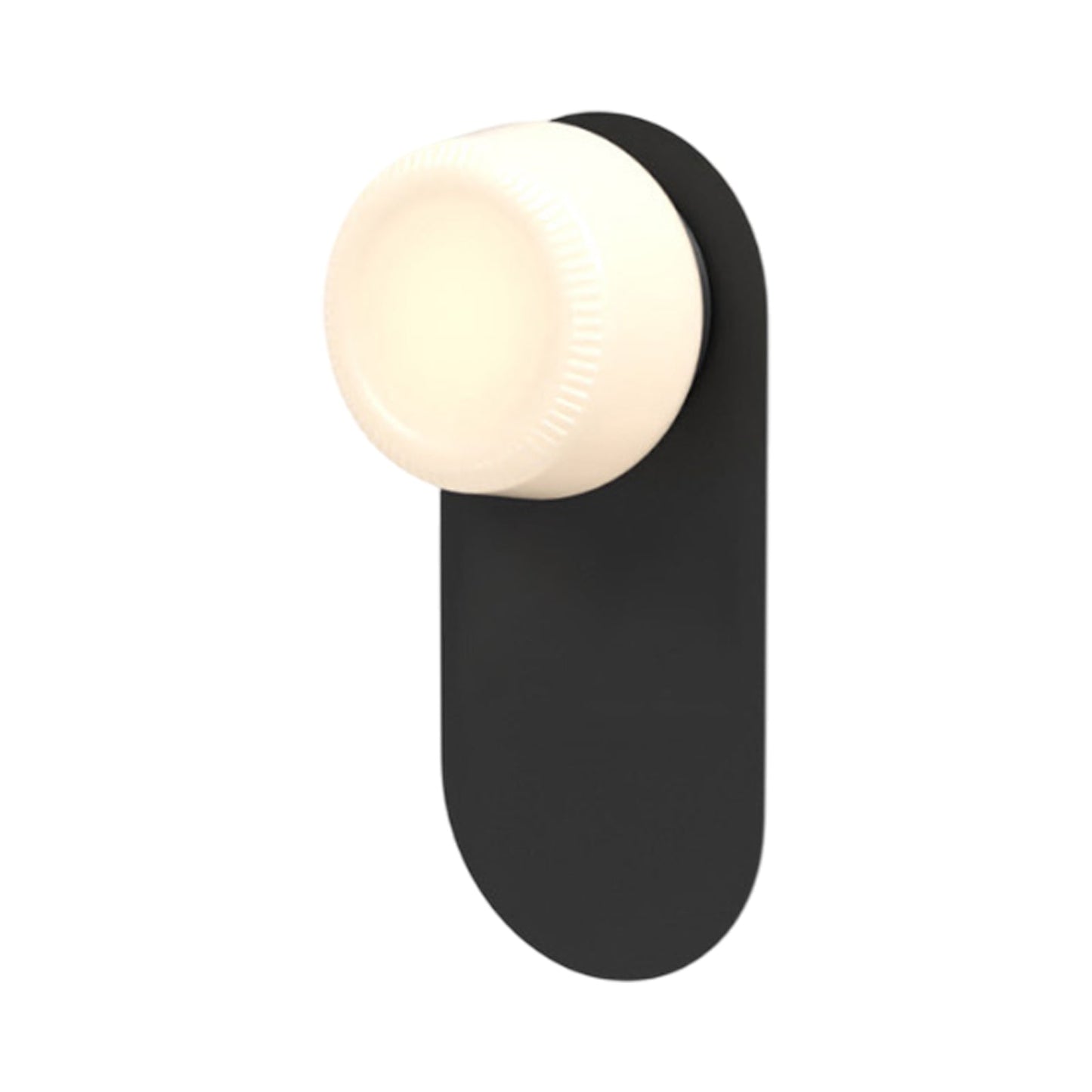 Pastille LED Bath Wall Light in Matte Black (Ribbed).