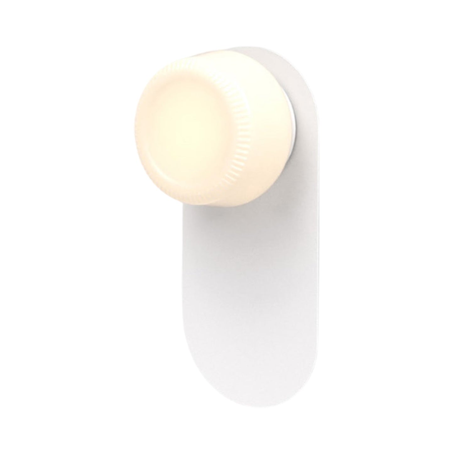 Pastille LED Bath Wall Light in Matte White (Ribbed).
