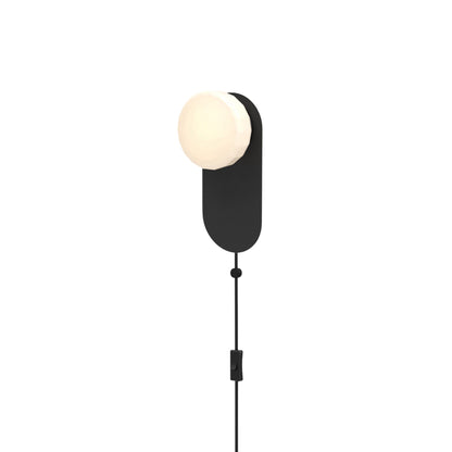 Pastille LED Plug-in Bath Wall Light in Matte Black (Faceted).
