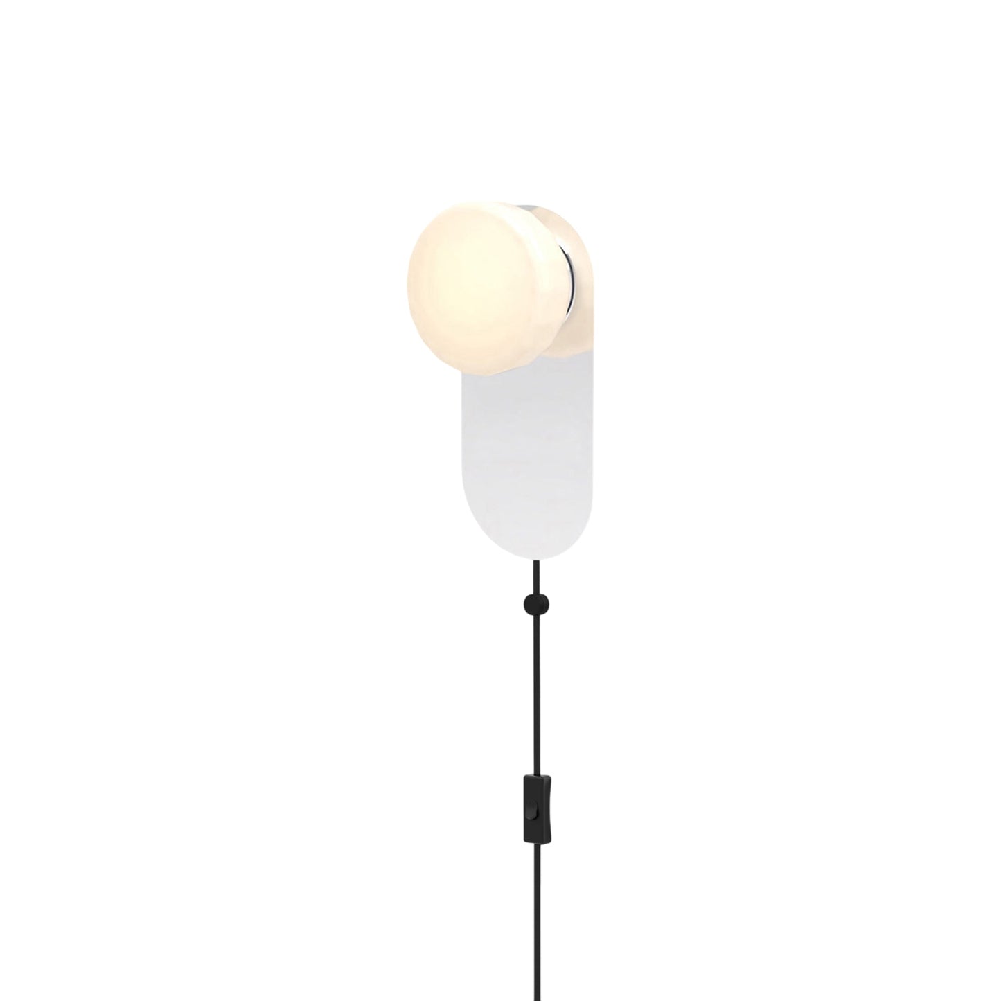 Pastille LED Plug-in Bath Wall Light in Polished Chrome (Faceted).