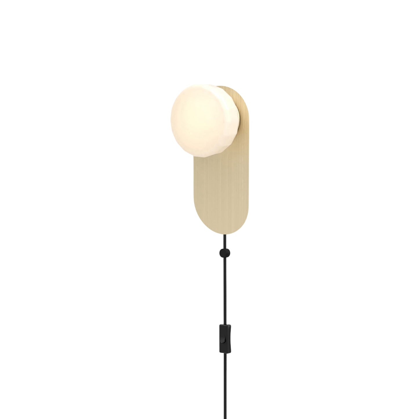 Pastille LED Plug-in Bath Wall Light in Satin Brass (Faceted).