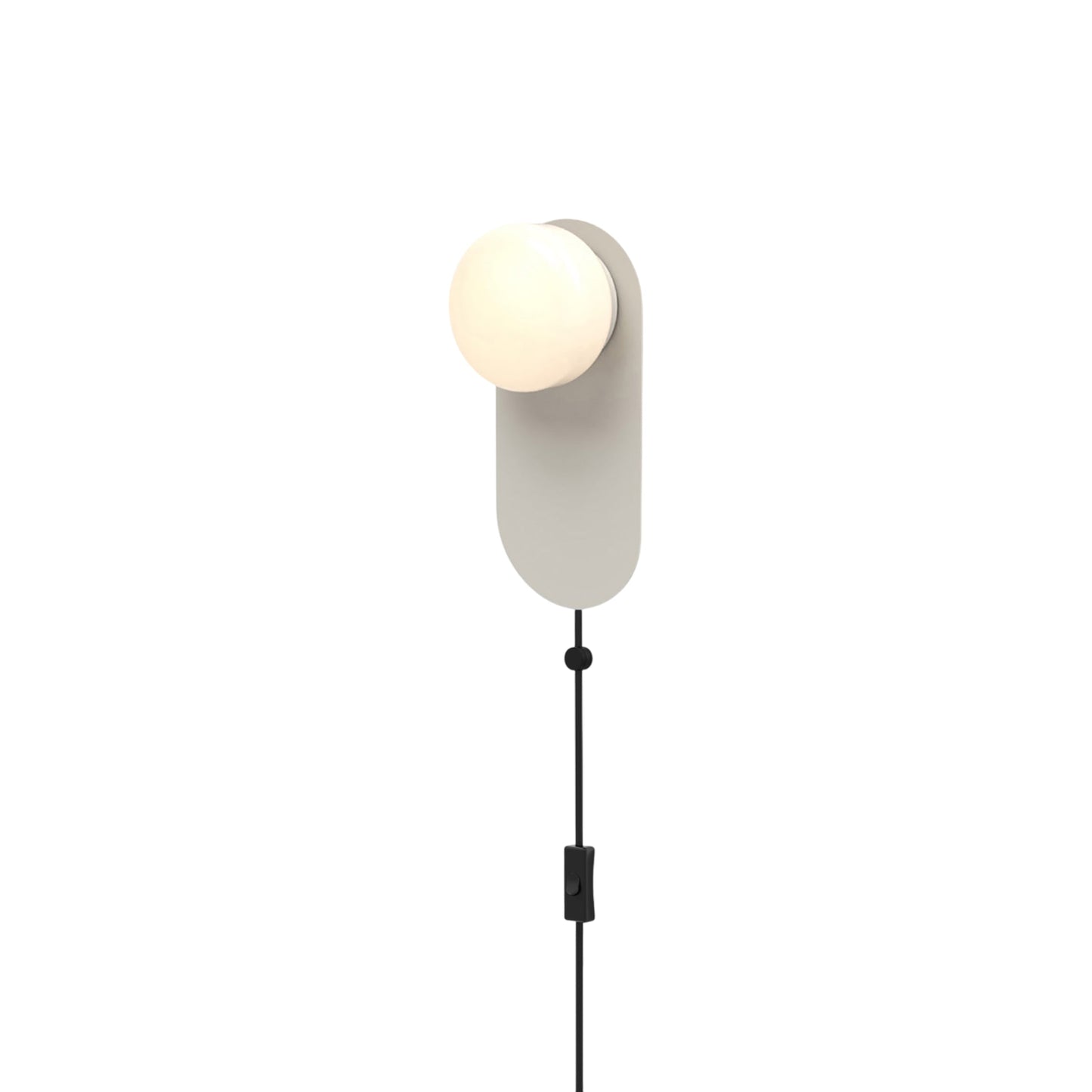 Pastille LED Plug-in Bath Wall Light in Silk Grey (Droplet).